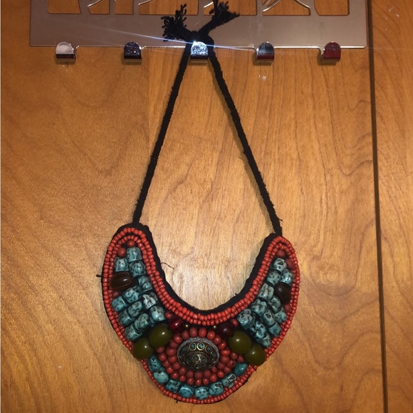 Tibetan Collar Coral Turquoise Necklace - Picture 2 of 3